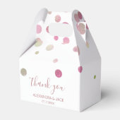 Roos Goud Roze Bruiloft Faux Folie Glitter Bedankdoosjes (Voorkant Zijde)