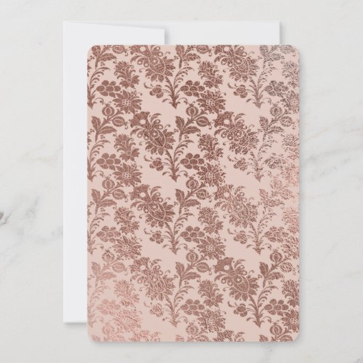 Roos Goud Roze en Blush Roze Bloemen Vrijgezellenf Kaart (Achterkant)