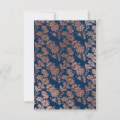 Roos Goud Roze en Navy Blauw Bloemen Vrijgezellenf Kaart (Achterkant)