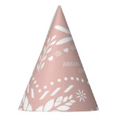 Roos goud roze en wit papel picado baby shower feesthoedjes (Links)