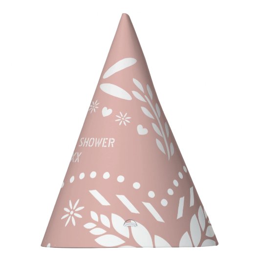 Roos goud roze en wit papel picado baby shower feesthoedjes (Rechts)