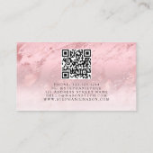Roos Goud Roze Folie Elegant Modern QR Code Contactkaartje (Achterkant)