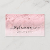 Roos Goud Roze Folie Elegant Modern QR Code Contactkaartje (Voorkant)