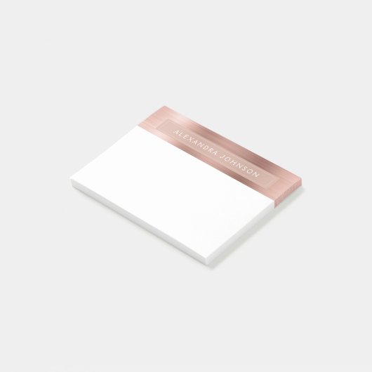 Roos Goud - Roze Folie Professioneel Bedrijf Post-it® Notes (Schuin)