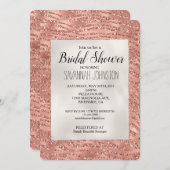 Roos Goud Roze Glam Glitter Zebra Bridal Kaart (Voorkant / Achterkant)