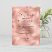 Roos Goud Roze Glam Glitz Baby shower Kaart (Staand voorkant)