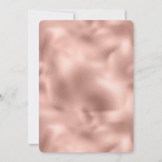 Roos Goud Roze Glam Glitz Baby shower Kaart (Achterkant)