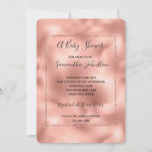 Roos Goud Roze Glam Glitz Baby shower Kaart (Voorkant)