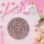 Roos Goud Roze Glam Leopard Print Party Papieren Bordje (Feest)