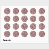 Roos Goud Roze Glam Leopard Print Party Ronde Sticker (Vel)