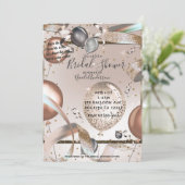 Roos Goud Roze Glitter Ballon Vrijgezellenfeest Fo Kaart (Staand voorkant)