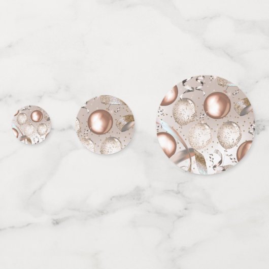 Roos Goud Roze Glitter Balloons Verjaardagsfeest Confetti (Achterkanten)