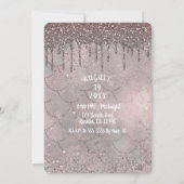 Roos Goud Roze Glitter Drip Zeemeermin Sweet 16 Pa Kaart (Achterkant)