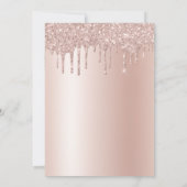 Roos Goud Roze Glitter Elke leeftijd Verjaardagsfe Kaart (Achterkant)