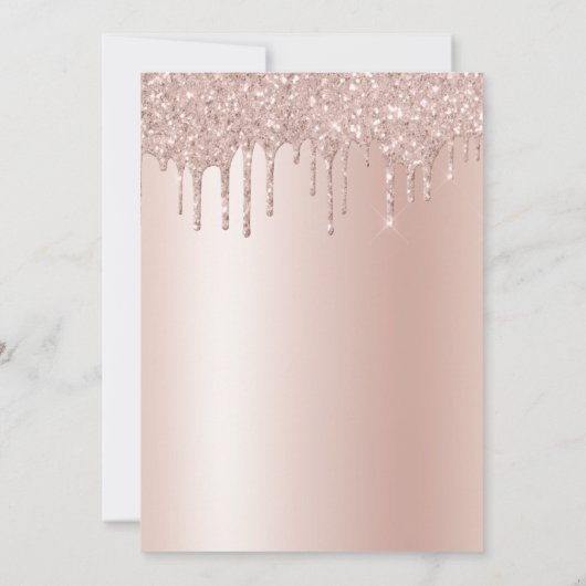 Roos Goud Roze Glitter Elke leeftijd Verjaardagsfe Kaart (Achterkant)