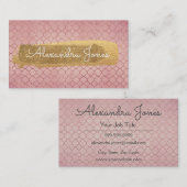 Roos Goud Roze Glitter en Sparkle Pattern Visitekaartje (Voorkant / Achterkant)