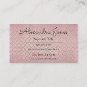 Roos Goud Roze Glitter en Sparkle Pattern Visitekaartje (Achterkant)