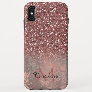 Roos Goud Roze Glitter, Grijs Marmer, Gepersonalis Case-Mate iPhone Case