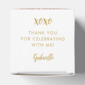 Roos Goud Roze Glitter Hart XOXO Bedankt Party Bedankdoosjes (Bovenkant)