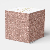 Roos Goud Roze Glitter Hart XOXO Bedankt Party Bedankdoosjes (Achterkant)