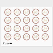 Roos Goud Roze Glitter Initiaal Favor Sticker Labe (Vel)