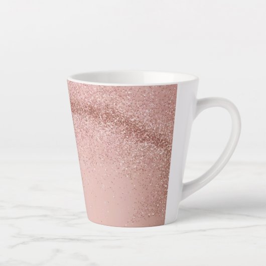 Roos Goud Roze Glitter Latte Mok (Rechts)