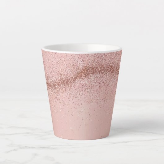 Roos Goud Roze Glitter Latte Mok (Voorkant)