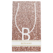 Roos Goud Roze Glitter Modern Monogram Favoriet Klein Cadeauzakje (Voorkant)