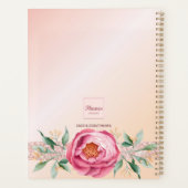 Roos goud roze glitter monogram afspraken planner (Achterkant)