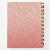 Roos Goud Roze Glitter Monogram Recept Kookboek Notitieboek (Achterkant)
