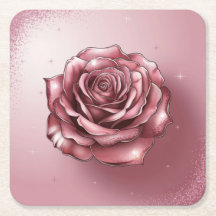 Roos Goud Roze Glitter Onderzetter