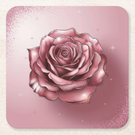 Roos Goud Roze Glitter Onderzetter