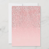 Roos Goud Roze Glitter Shine Sweet 16 Party Kaart (Achterkant)