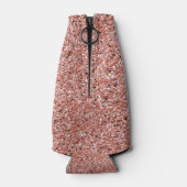 Roos Goud Roze Glitter Sparkle Monogram Naam Flesjeskoeler (Achterkant)