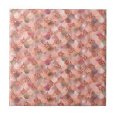 Roos goud Roze Glitter Zeemeermin Schalen  Tegeltje (Voorkant)