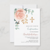 Roos Goud Roze Groen Goud Kruis bevestiging Kaart (Voorkant)