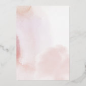 Roos Goud & Roze Hart Meisje Doop Folie Uitnodiging (Achterkant)