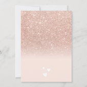 Roos goud roze harten script chic vrijgezellenfees kaart (Achterkant)