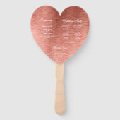 Roos Goud Roze Kalligrafie Hart Bruiloft Programma Handwaaier (Achterkant)