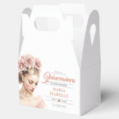 Roos Goud Roze Kalligrafie Quinceanera Party Bedankdoosjes (Geopend)