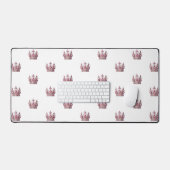 Roos goud roze koningin kroon wit bureaumat (Keyboard & Muis)