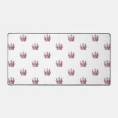 Roos goud roze koningin kroon wit bureaumat (Voorkant)