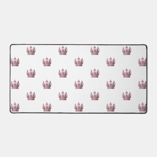 Roos goud roze koningin kroon wit bureaumat (Voorkant)