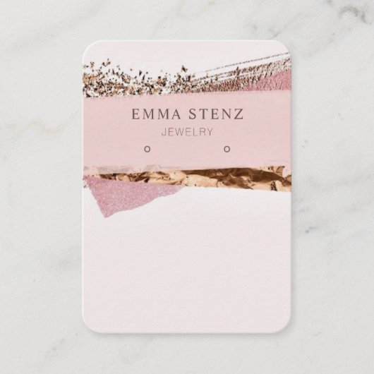 Roos Goud & Roze Label · Oorbel Sieraden Display (Voorkant)