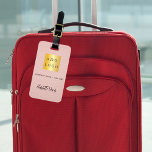Roos goud roze leder bedrijf logo naam bagagelabel<br><div class="desc">Roos gouden,  roze faux lederen print als achtergrond. Personaliseer en voeg uw zakelijke logo,  naam en contactgegevens toe. Donkerbruine tekst.</div>
