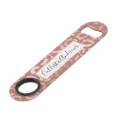 Roos Goud Roze Luipaard Cheetah Dierenprint Speed Flessenopener (Voorkant Gekanteld)