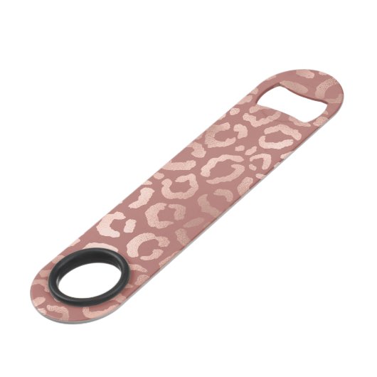 Roos Goud Roze Luipaard Cheetah Dierenprint Speed Flessenopener (Achterkant Gekanteld)