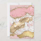 Roos Goud Roze Marmer Abstract Bruiloft Kaart (Achterkant)