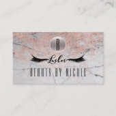 Roos Goud Roze Marmer Lashes Customer Loyalty Kaar (Voorkant)