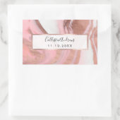 Roos Goud Roze Meisje Modern Geschilderd Marmer Rechthoekige Sticker (Tas)